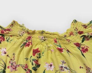 Formal Printed Women Yellow Top