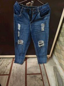Ripped Blue Denim Jeans