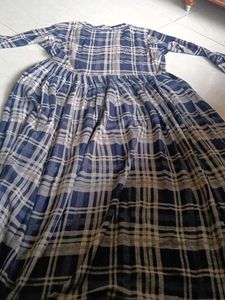 Blue Plaid Maxi Dress