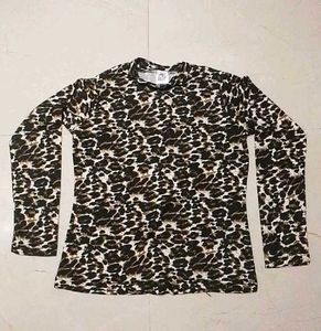 Lepoard Print Full Sleeves t Shirt