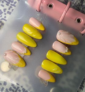 Summer Yellow French Press On Nails
