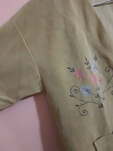 Women Khaki Colour Old Style Cardigan