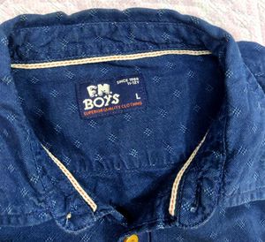 F.M. Boys Blue Patterned Shirt like new 🆕