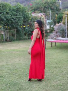 Vibrant Red fitted bodycon dress