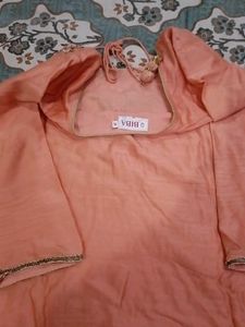 Peach Embroidered Kurta Set