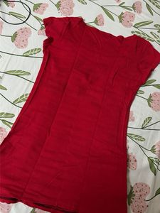 Red Striped Short Dress