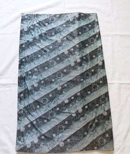 Stylish Teal Geometric Print Saree