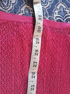 Pink Open Front Cardigan