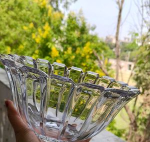 Crystal Glass Heavy Hostess Bowl