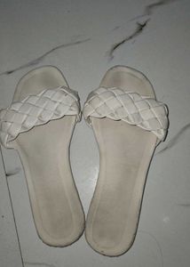 White Braided Flat Sandals