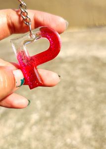 Sparkly Letter P Keychain