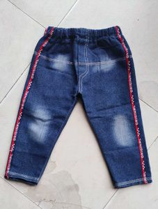 Denim Half Sleeve Jacket And 2 jeans