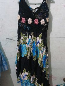 Boho Crochet Floral Dress
