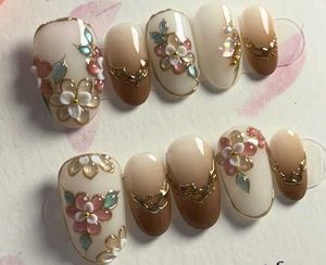 Exquisite Floral Press-On Nails