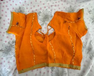 Orange Embroidered Blouse