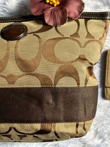 Vintage Coach Tote and Wallet Combo with Card