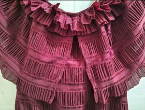 KAZO Brand New Wine/Maroon TexturedPleated dress
