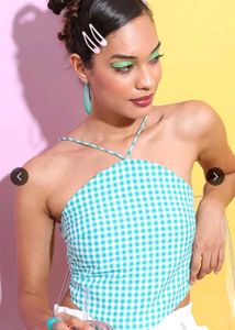 Cute Gingham Halter Top
