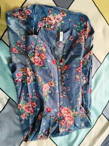 Beautiful Floral Print Ethnic Gown cum kurti top