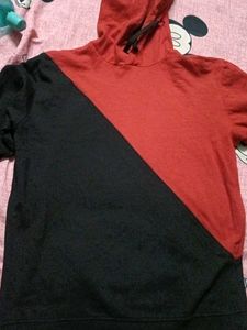 mens new hoodie red and black colour combination g
