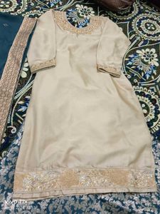 Elegant Cream Kurta Set with Dupatta