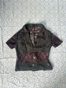 Chic Black Lace Trimmed Top