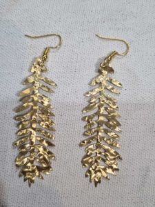 Gold Leaf Dangle Earrings