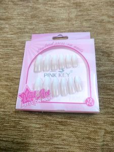 Pink Key Nail Art Press-On Nails