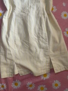 Cute Yellow Striped Mini Dress