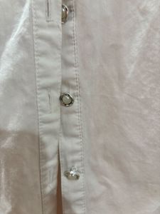 Elegant Cream Puff Sleeve Shirt