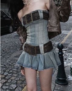 SALE❗️ y2k vintage denim belted mini dress🤩