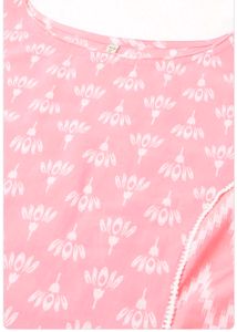 Pink Printed Kurta with Pants Set
