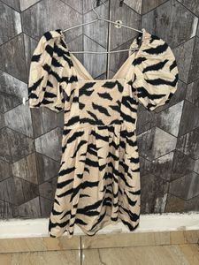 HnM Zebra Print Twist Front Dress
