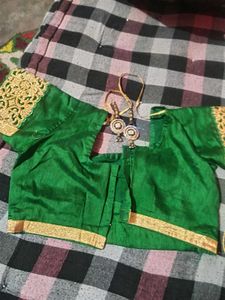Elegant party Green mirror Saree with  Blouse