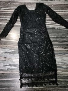 Elegant Black Sequined Kurta