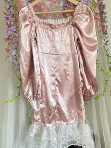 Princess Satin Puff Sleeve Dress🎀