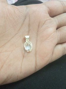 sterling silver solitaire zircon stone pendant