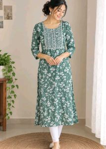 Elegant Green Floral Kurta