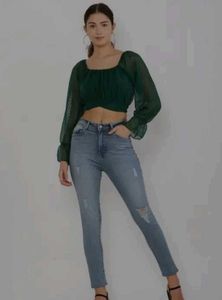 Olive Green Crop Top