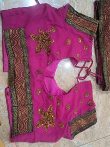 Stunning Pink Saree with Gold Embellishments