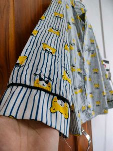 Cute Bear Striped Pajama Top