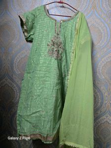Elegant Green Kurta with Dupatta Set