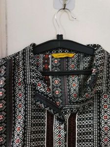 Bohemian Print Button-Up Shirt