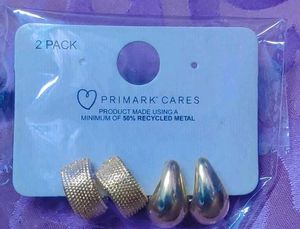 Primark 2 Pack Gold Tone Earrings