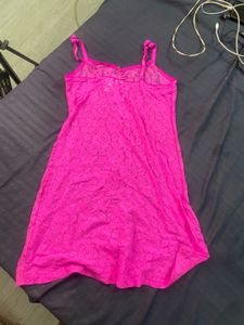 Pink Lace Camisole Slip Dress