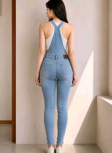 New Light Wash Denim Overalls
