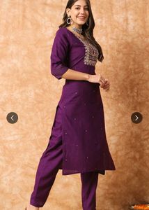 Embroidered Purple Kurta