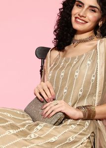 Elegant Beige Embroidered Kurta Set with Dupatta