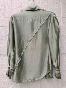 New with tag ZARA Satin Button-Up Shirt