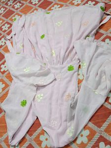 Pink Kurta with Floral Embroidery